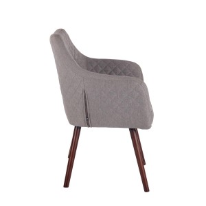 Silla de Confidente BASILEA TELA, Patas Nogal, Color Gris Topo