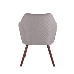 Silla de Confidente BASILEA TELA, Patas Nogal, Color Gris Topo