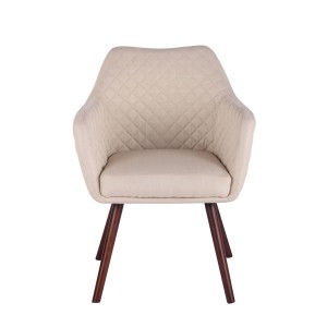Silla de Confidente BASILEA TELA, Patas Nogal, Color Gris Topo