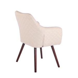 Silla de Confidente BASILEA TELA, Patas Nogal, Color Gris Topo