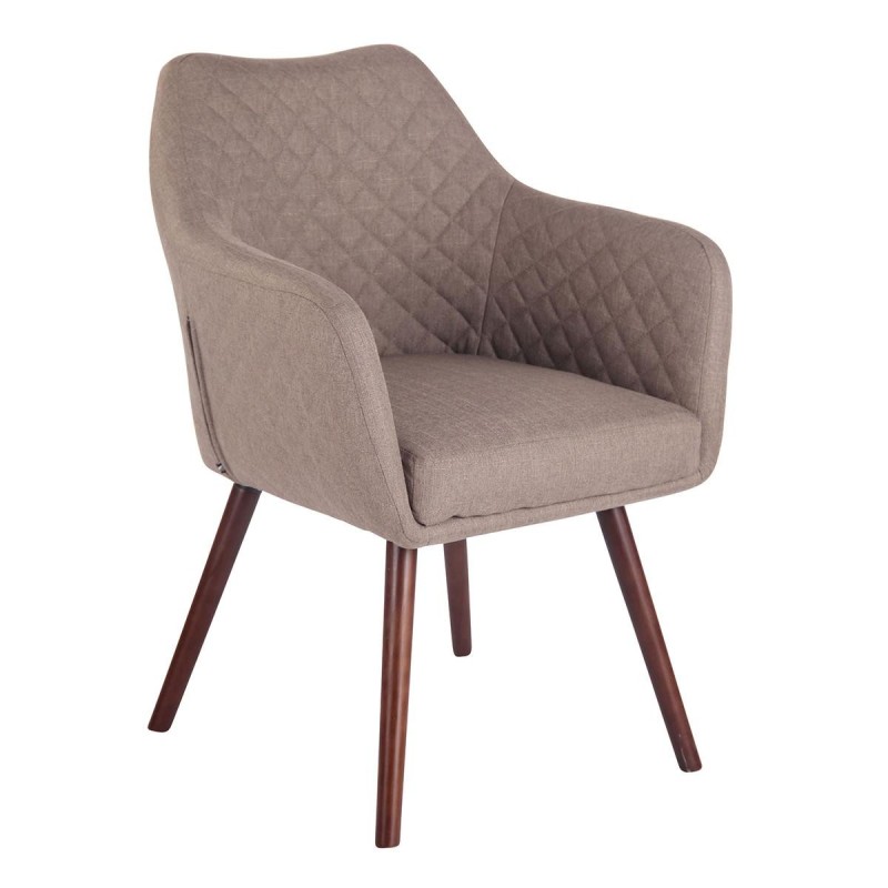 Silla de Confidente BASILEA TELA, Patas Nogal, Color Gris Topo