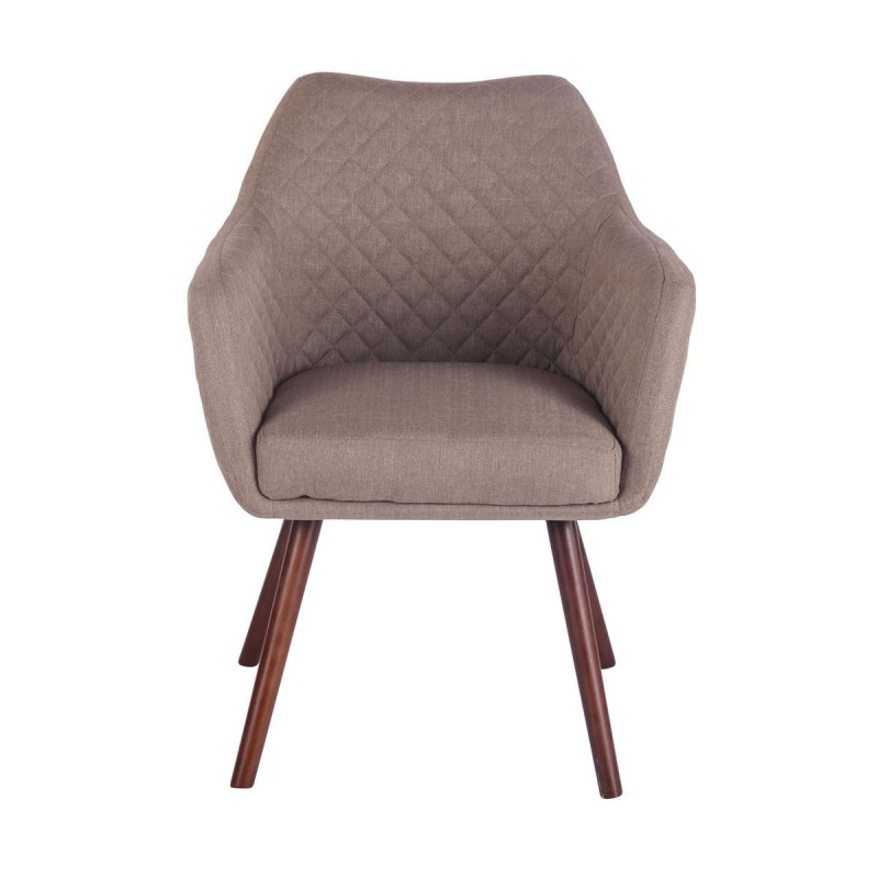 Silla de Confidente BASILEA TELA, Patas Nogal, Color Gris Topo