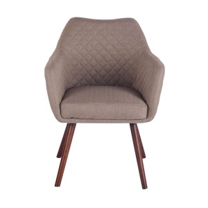 Silla de Confidente BASILEA TELA, Patas Nogal, Color Gris Topo