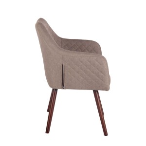Silla de Confidente BASILEA TELA, Patas Nogal, Color Gris Topo