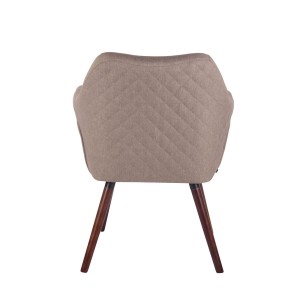 Silla de Confidente BASILEA TELA, Patas Nogal, Color Gris Topo