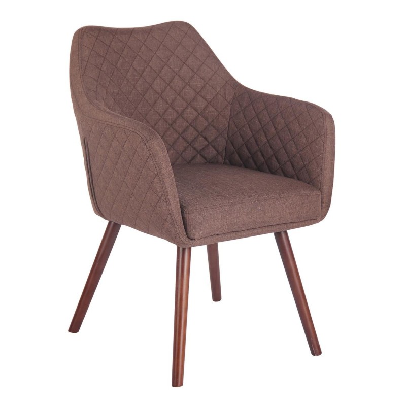 Silla de Confidente BASILEA TELA, Patas Nogal, Color Gris Topo