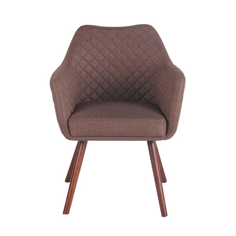 Silla de Confidente BASILEA TELA, Patas Nogal, Color Gris Topo