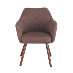 Silla de Confidente BASILEA TELA, Patas Nogal, Color Gris Topo