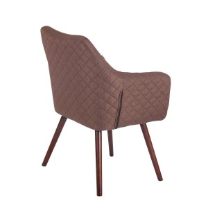 Silla de Confidente BASILEA TELA, Patas Nogal, Color Gris Topo