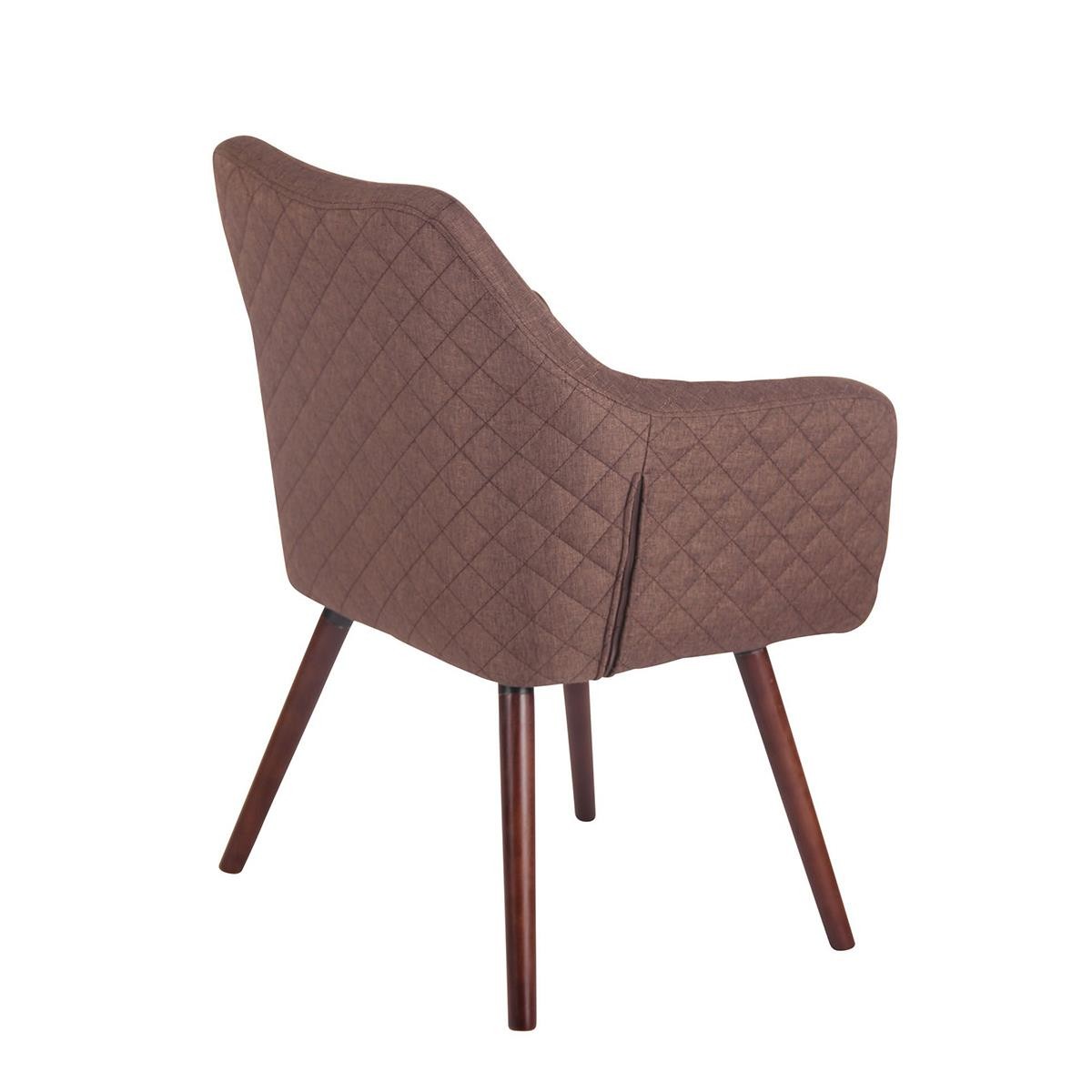 Silla de Confidente BASILEA TELA, Exclusivo Diseño con Costuras, Patas Nogal, Color Gris Topo