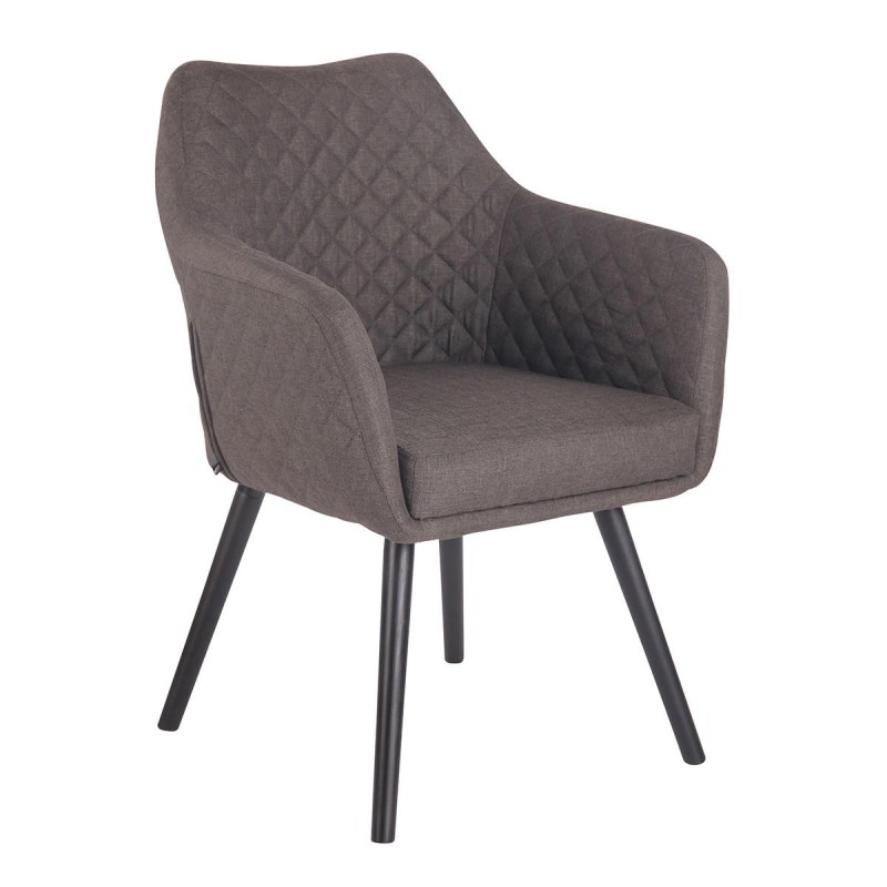 Silla de Confidente BASILEA TELA, Patas Negras, Color Negro