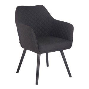 Silla de Confidente BASILEA TELA, Patas Negras, Color Negro