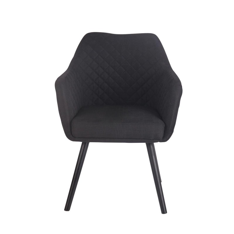 Silla de Confidente BASILEA TELA, Patas Negras, Color Negro