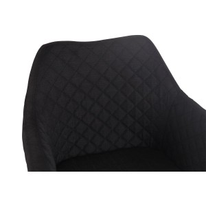 Silla de Confidente BASILEA TELA, Patas Negras, Color Negro