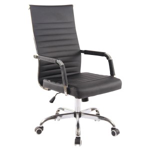 Silla de Oficina BERLIN, en Piel, Color Negro