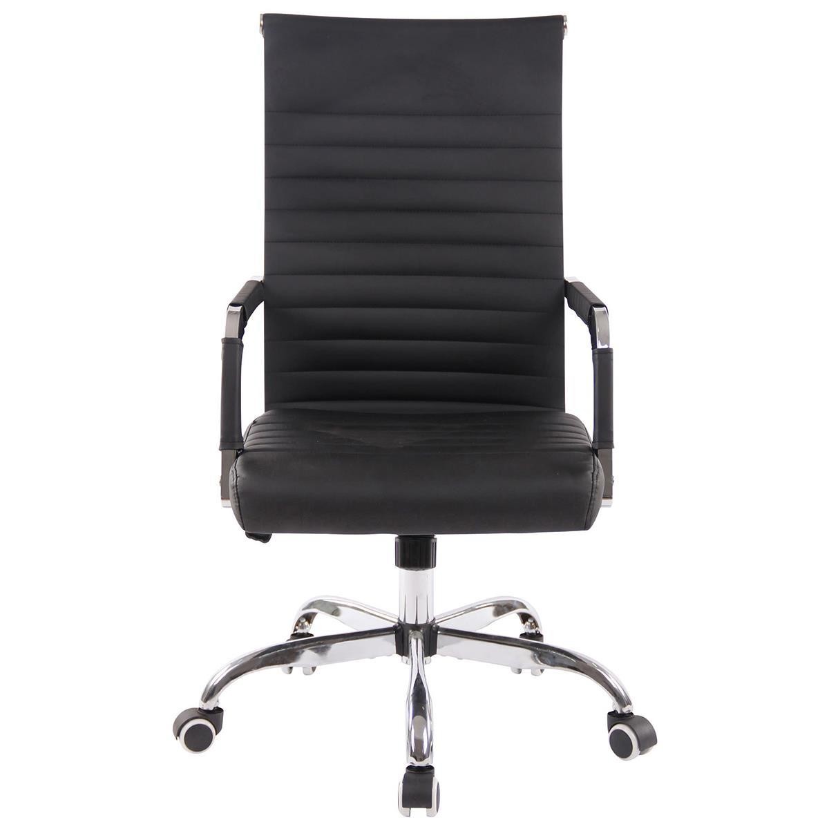 Silla de Oficina BERLIN, Elegante Diseño, Muy Confortable, en Piel Negro