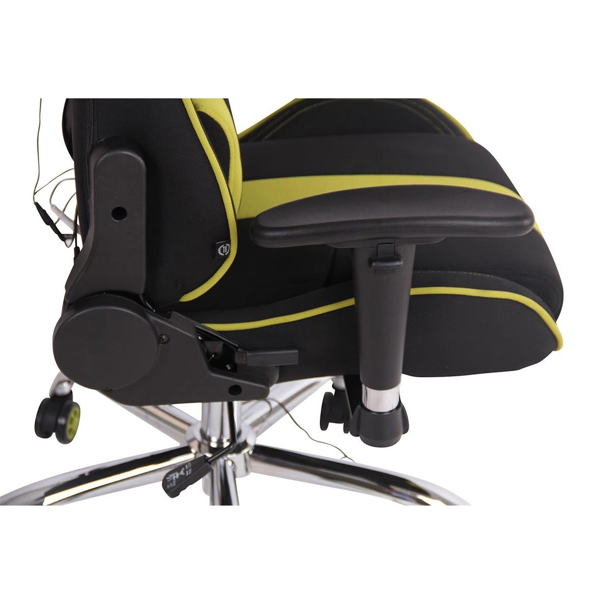 Silla Gaming INDY TELA, Respaldo Reclinable, Función de Calor y Masajes, Negro