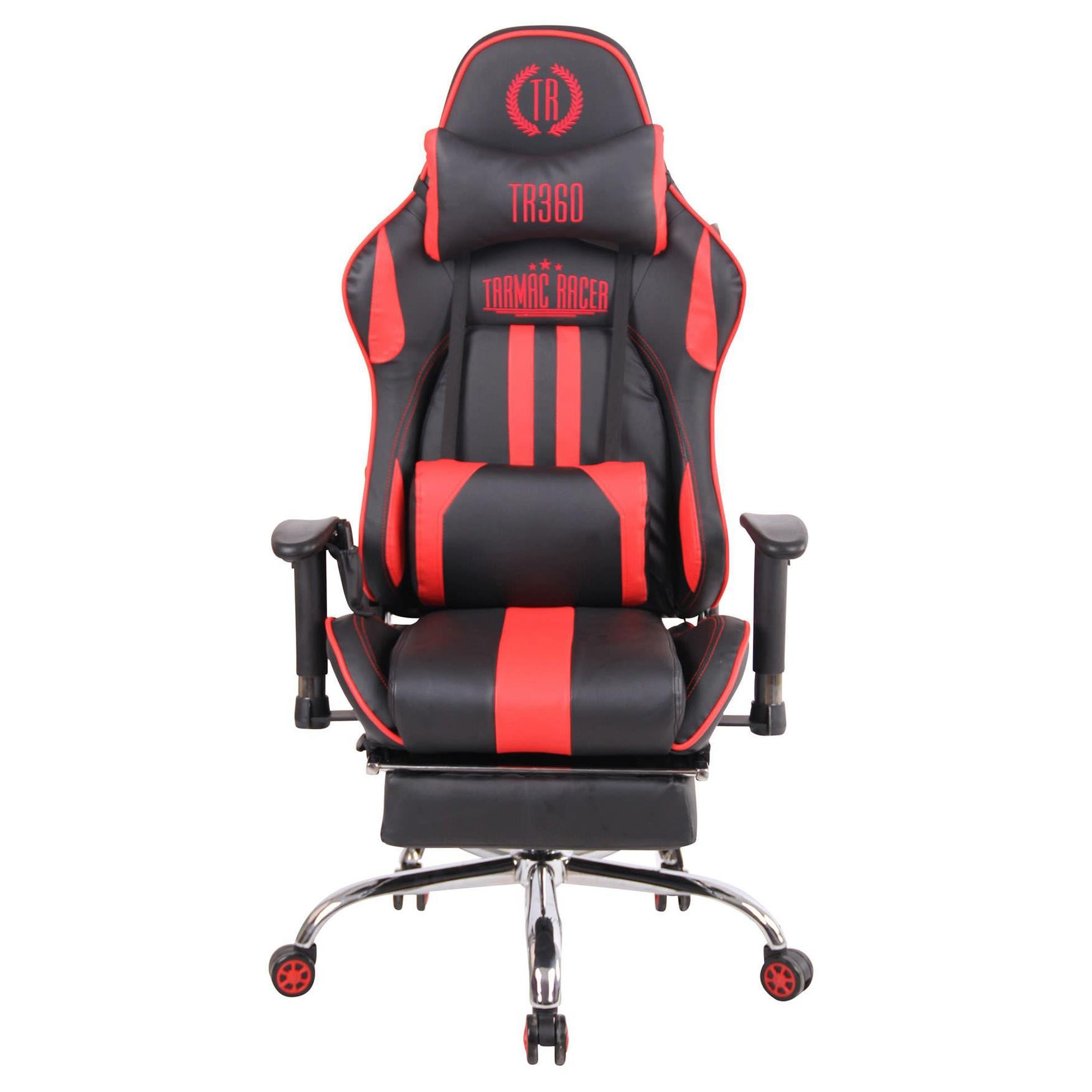 Silla Gaming LAUDA, Respaldo Reclinable, Reposapiés, Función de Calor y Masajes, en Piel Negro
