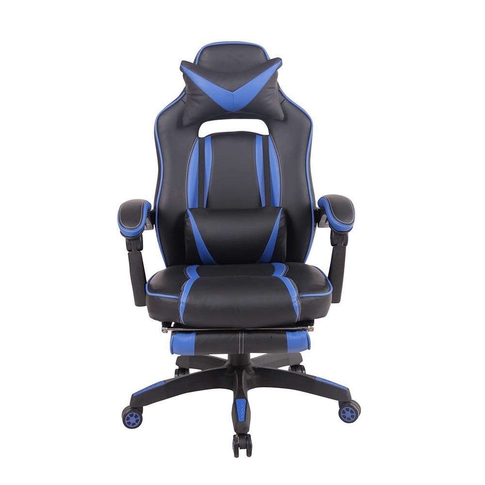 Silla Gaming MARQUEZ, Exclusivo Diseño, Cojines Lumbar y Cervical, En Piel Negro