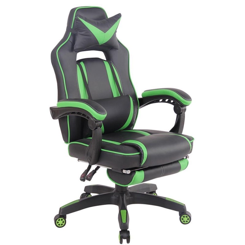 Silla Gaming MARQUEZ, En piel, Color Negro