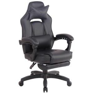 Silla Gaming MARQUEZ, En piel, Color Negro