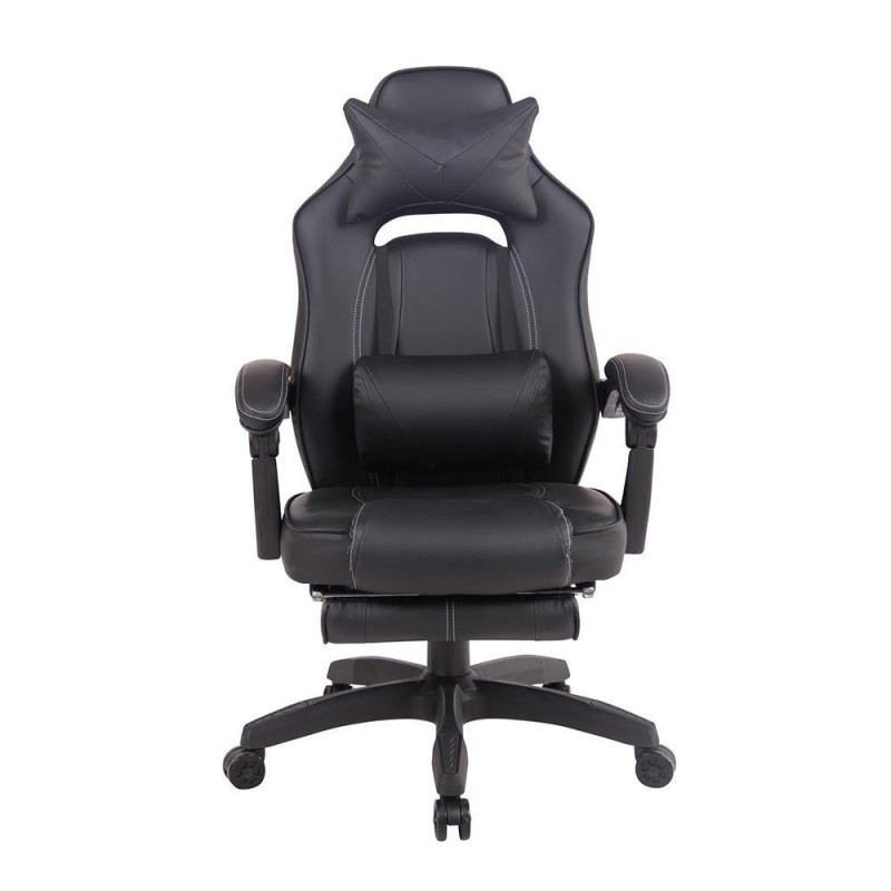 Silla Gaming MARQUEZ, En piel, Color Negro
