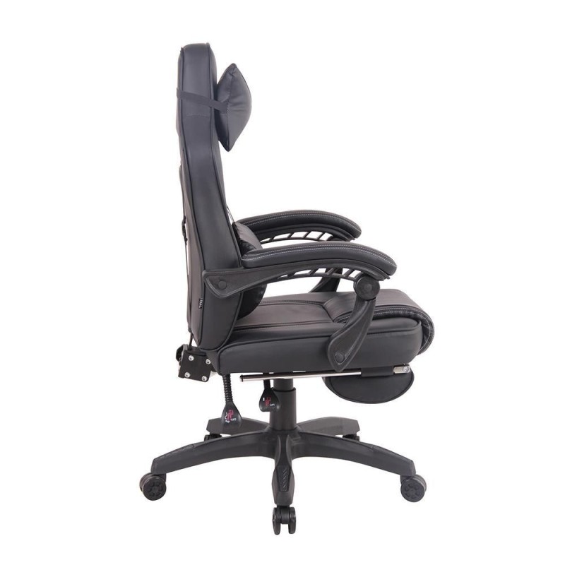 Silla Gaming MARQUEZ, En piel, Color Negro
