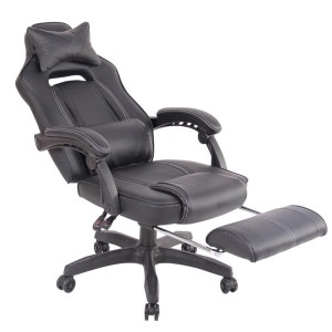 Silla Gaming MARQUEZ, En piel, Color Negro