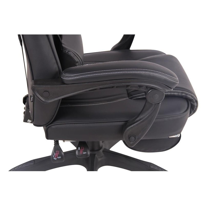 Silla Gaming MARQUEZ, En piel, Color Negro