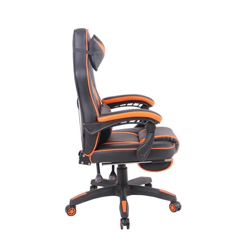 Silla Gaming MARQUEZ, En piel, Color Negro