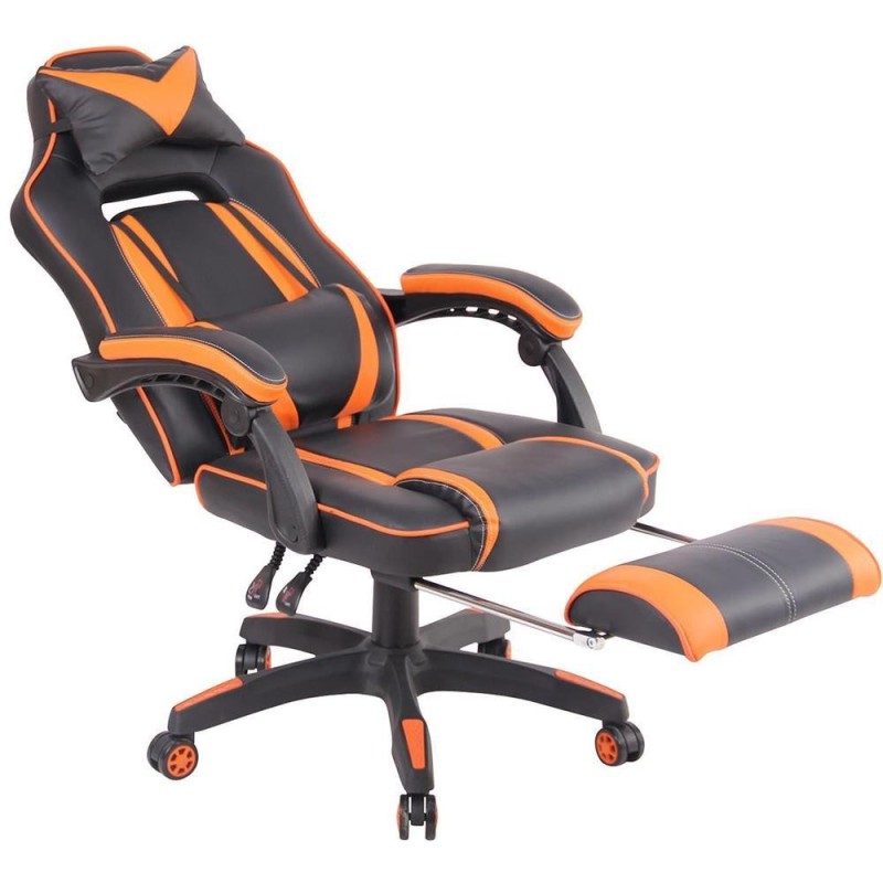 Silla Gaming MARQUEZ, En piel, Color Negro