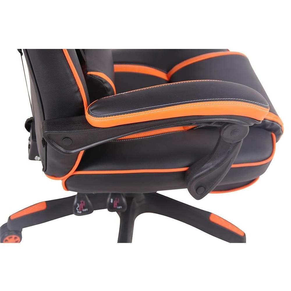 Silla Gaming MARQUEZ, Exclusivo Diseño, Cojines Lumbar y Cervical, En Piel Negro