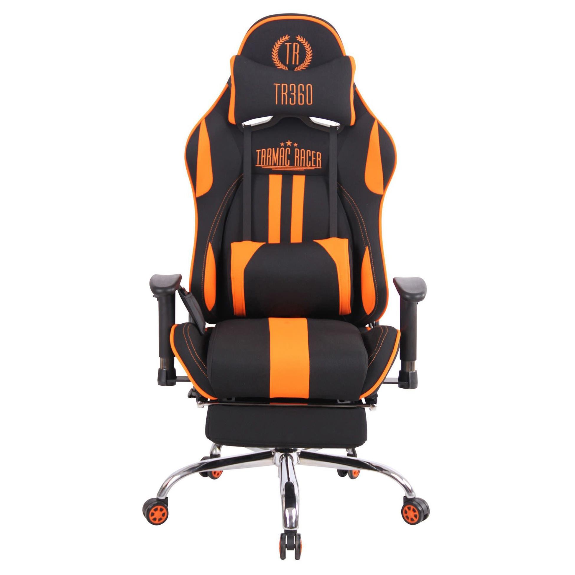 Silla Gaming LAUDA TELA, Respaldo Reclinable, Reposapiés, Función de Calor y Masajes, en Negro