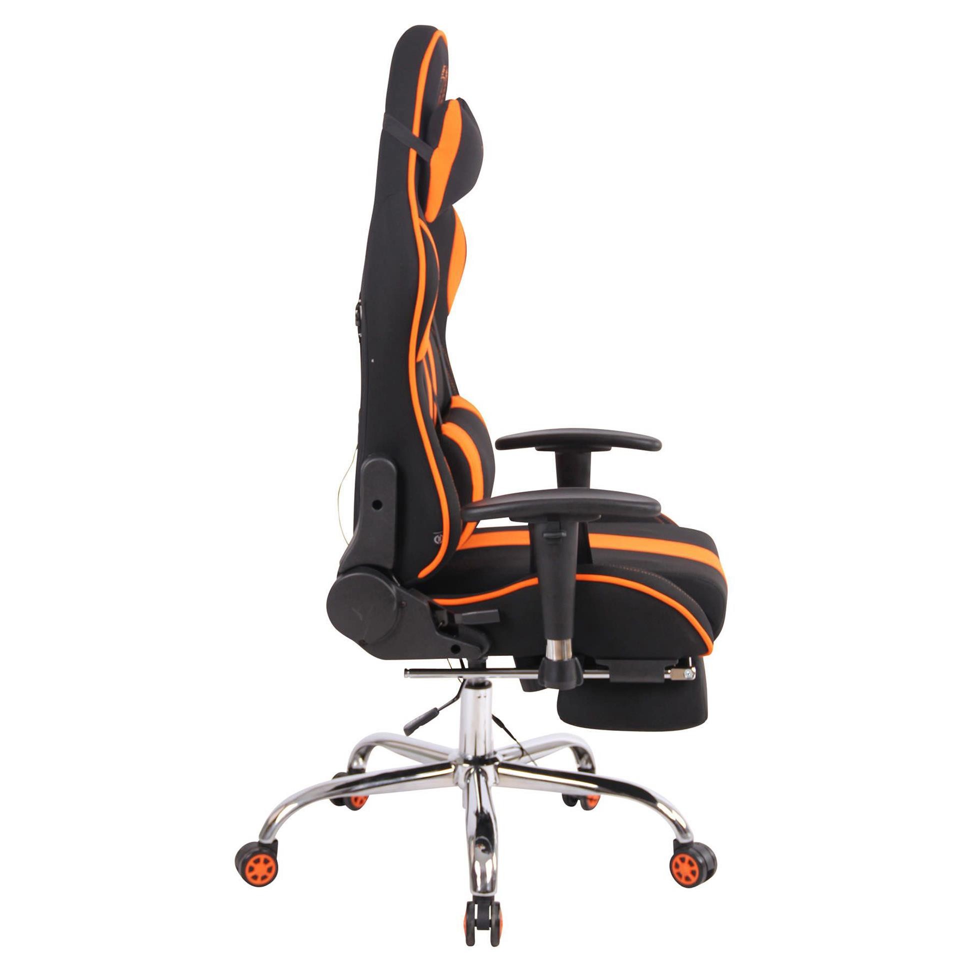 Silla Gaming LAUDA TELA, Respaldo Reclinable, Reposapiés, Función de Calor y Masajes, en Negro