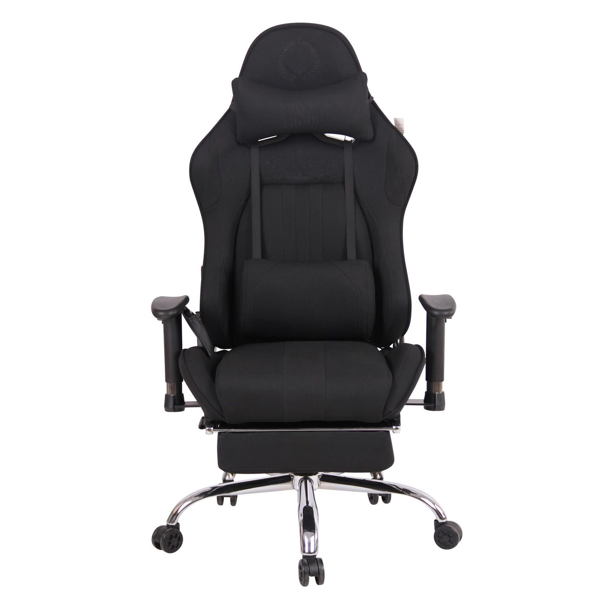 Silla Gaming LAUDA TELA, Respaldo Reclinable, Reposapiés, Función de Calor y Masajes, en Negro