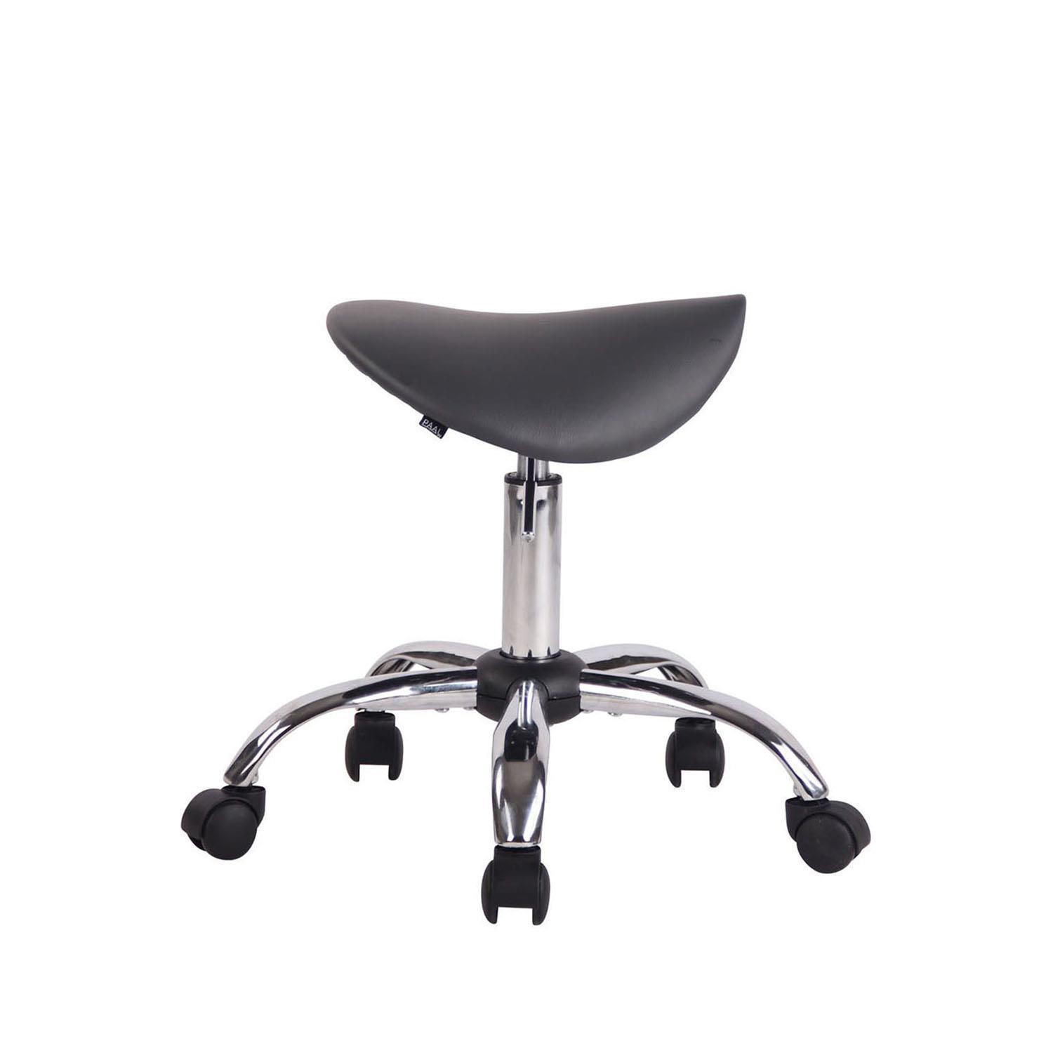 Taburete de Trabajo PONTY, Diseño Práctico y Funcional, Piel Negra