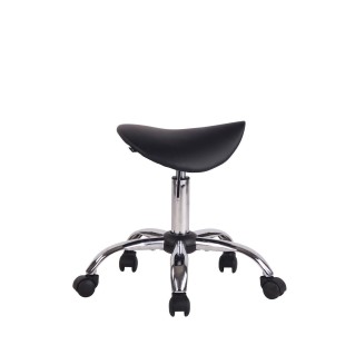 Taburete de Trabajo PONTY, En Piel, Color Negro 2