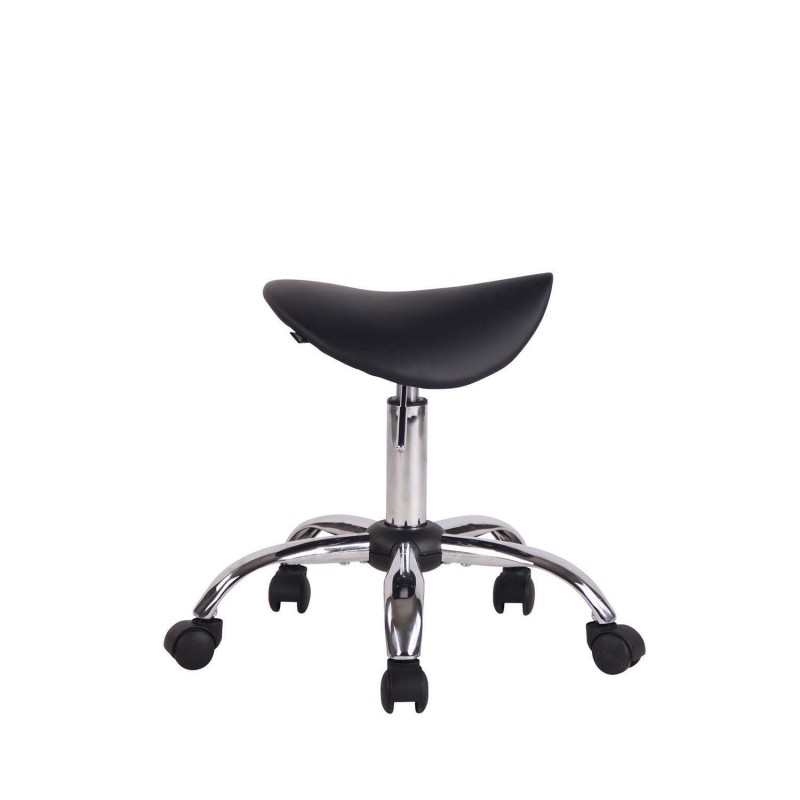 Taburete de Trabajo PONTY, En Piel, Color Negro