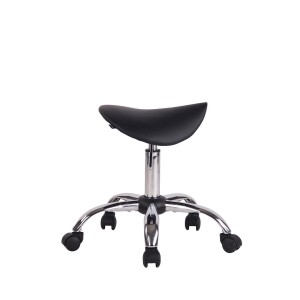Taburete de Trabajo PONTY, En Piel, Color Negro