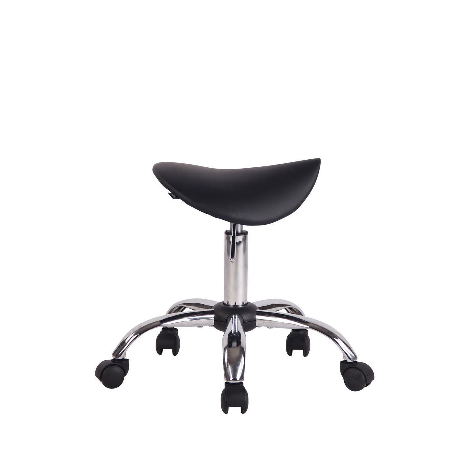 Taburete de Trabajo PONTY, Diseño Práctico y Funcional, Piel Negra