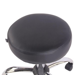 Taburete con Ruedas POLY en Piel Negra