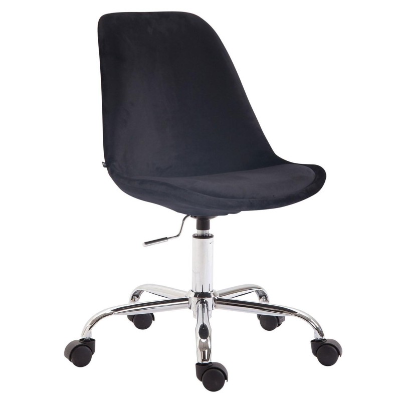 Silla de Oficina TULUM, Base Metálica, En Terciopelo Negro