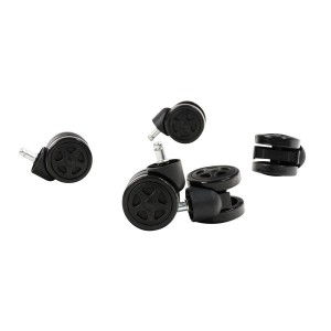 5x Ruedas Gaming, Universales, 11mm, Color Negro