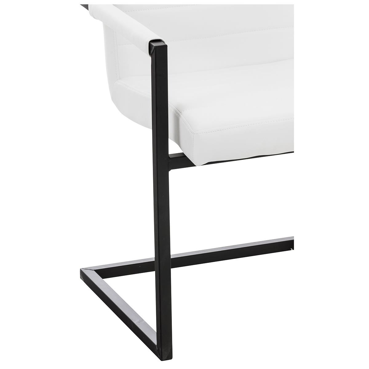 Silla de Confidente LUIS, Estructura Metálica, Gran Acolchado, en Piel Negra