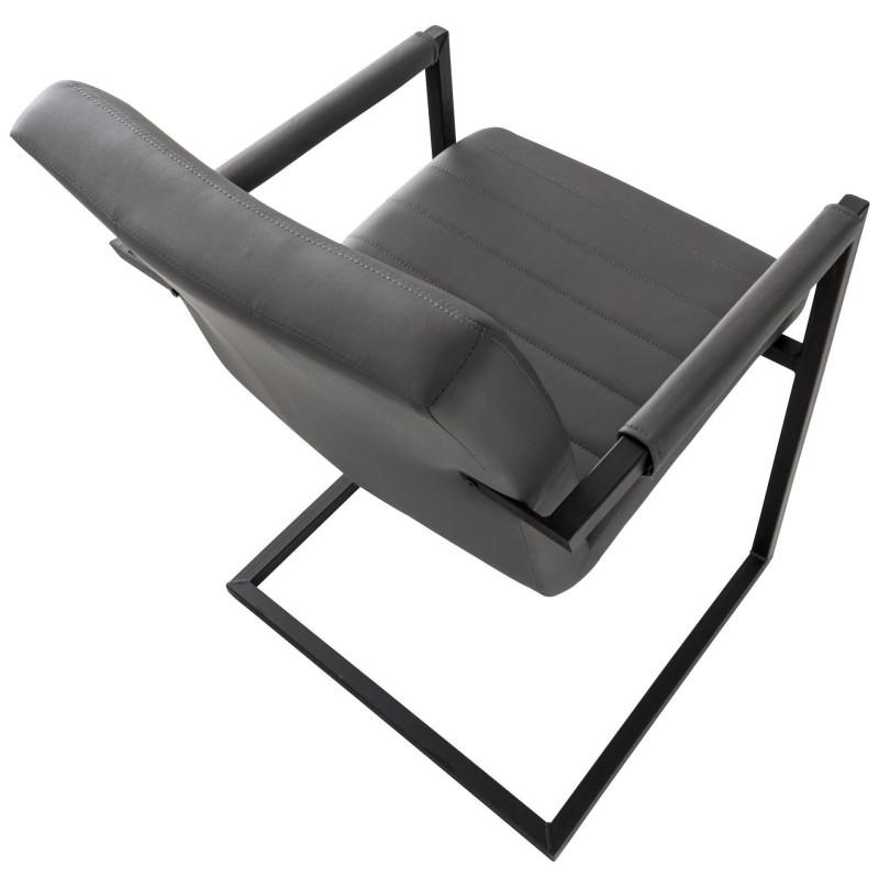 Silla de Confidente LUIS en Piel Negra
