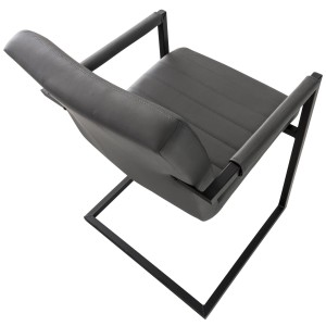 Silla de Confidente LUIS en Piel Negra
