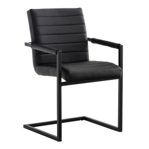 Silla de Confidente LUIS en Piel Negra