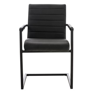 Silla de Confidente LUIS en Piel Negra 2
