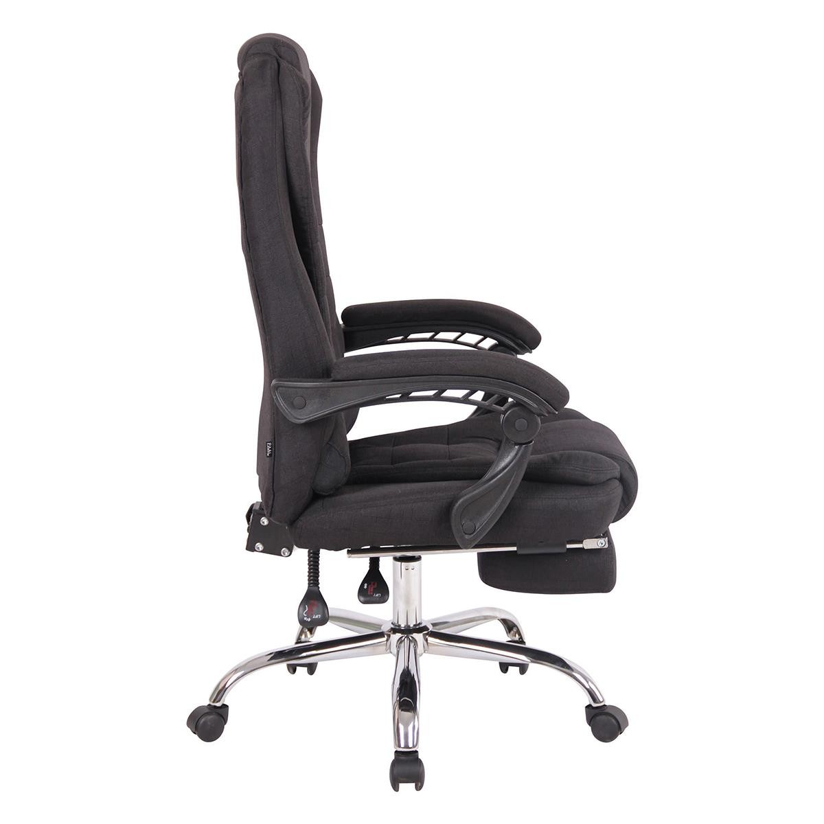 Sillón de Oficina JAMES TELA, Grueso Acolchado, Reposapiés Extensible, Negro