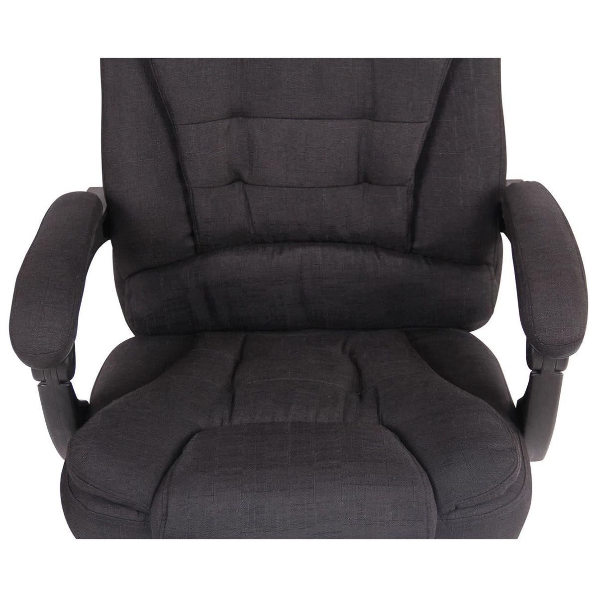 Sillón de Oficina JAMES TELA, Grueso Acolchado, Reposapiés Extensible, Negro